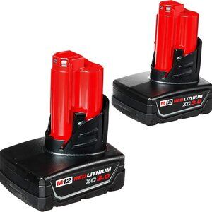 Milwaukee 48-11-2412 Twin Pack of 3.0 Amp Hour Extended Capacity 12V Lithium Ion